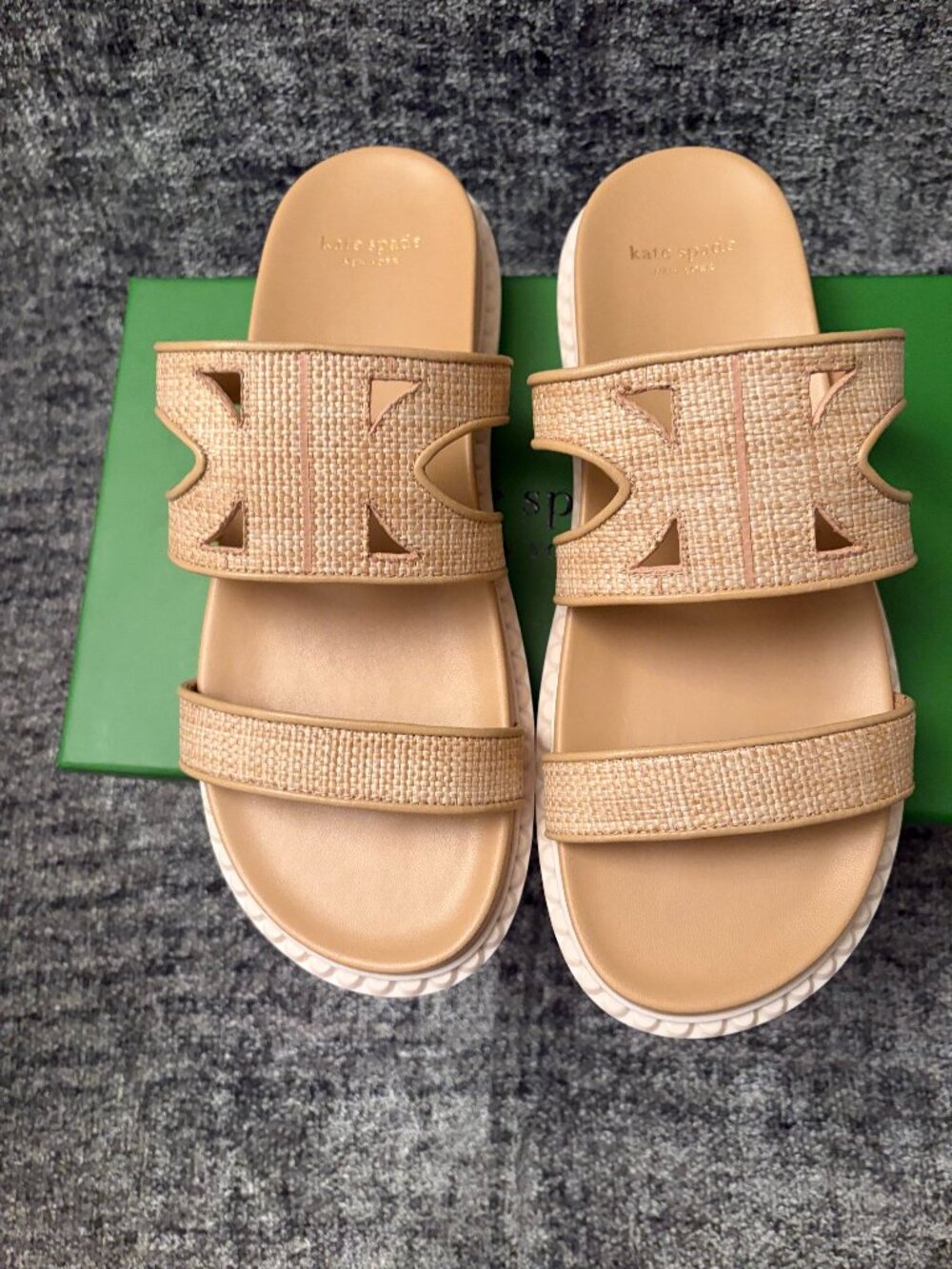 Raffia Sandals/Slipper. Duo Sport Sandals, Natural color, raffia, leather lining
